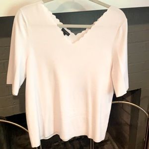 Talbots white knit short sleeve top